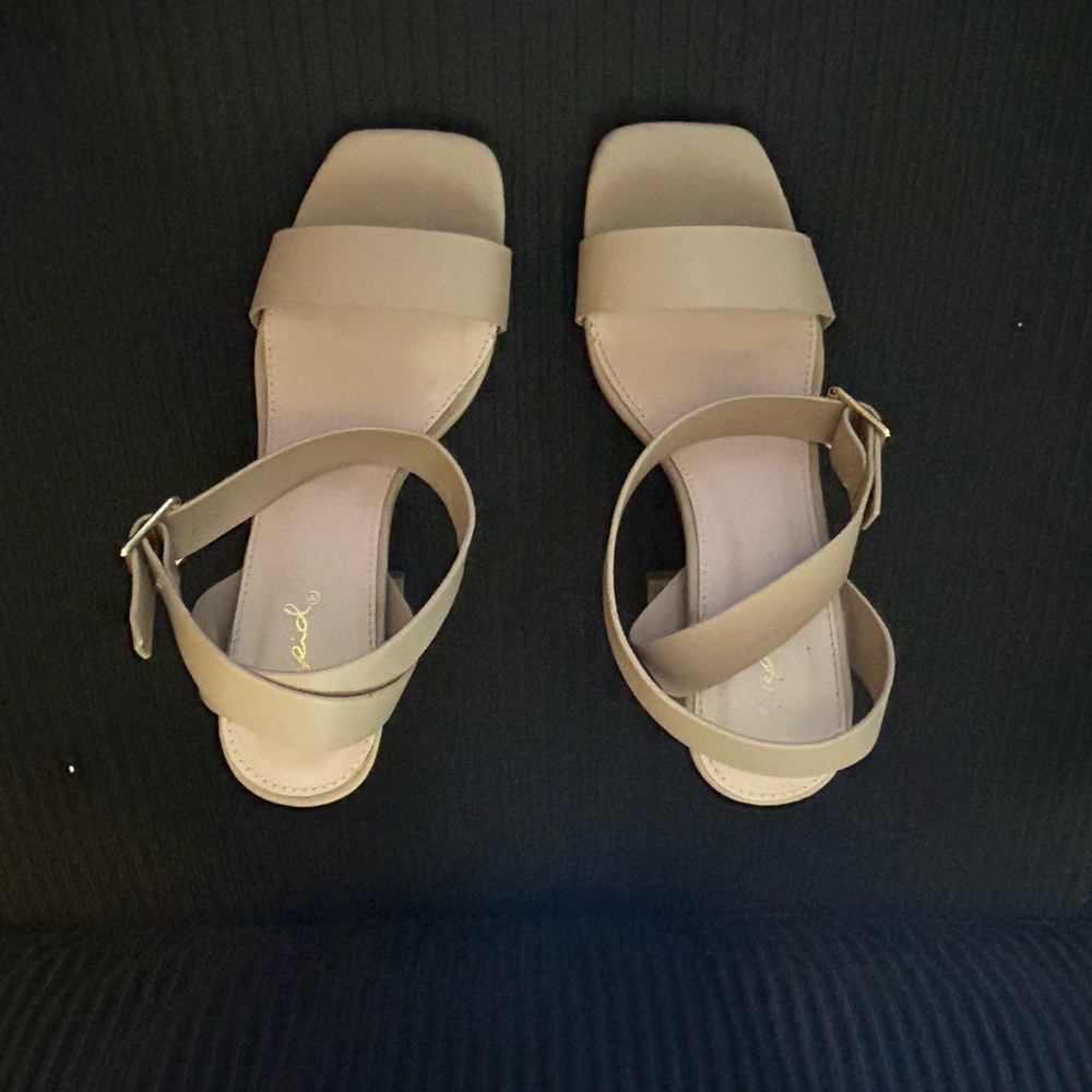Used Good Condition Qupid Taupe Strappy Sandals